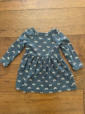 Cat & Jack Charcoal Rainbow Print Dress